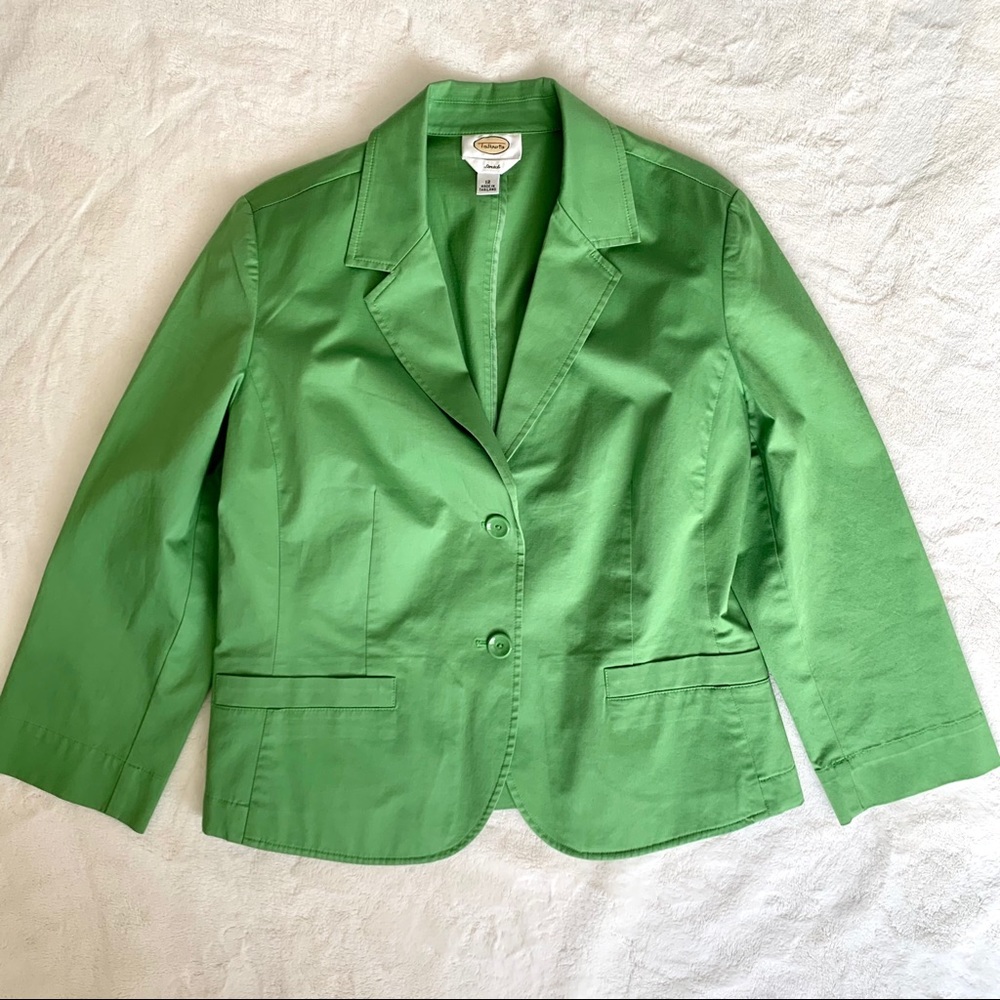 Talbots Green Stretch Blazer Size 12